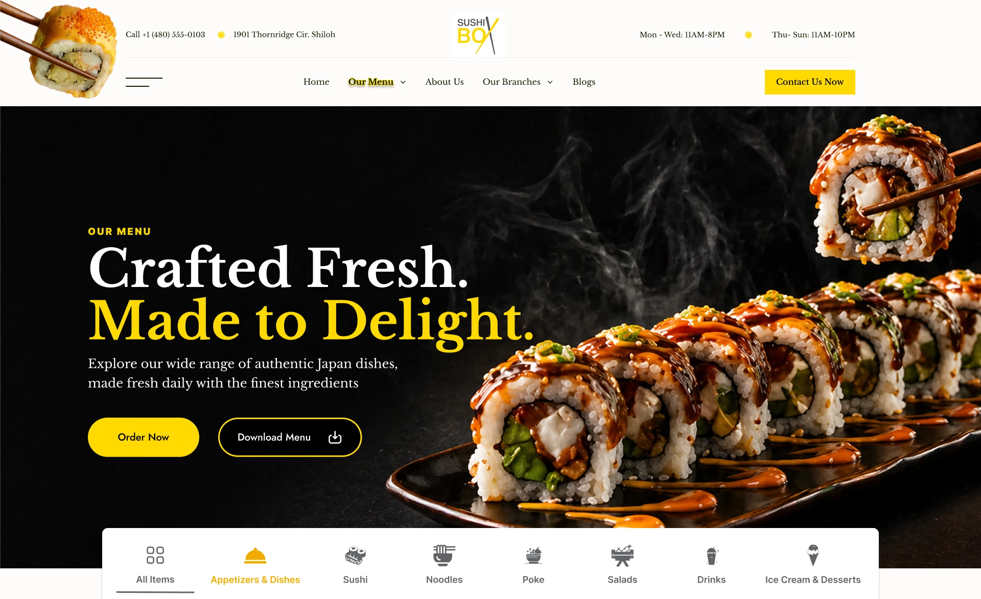 Sushi restaurant storefront